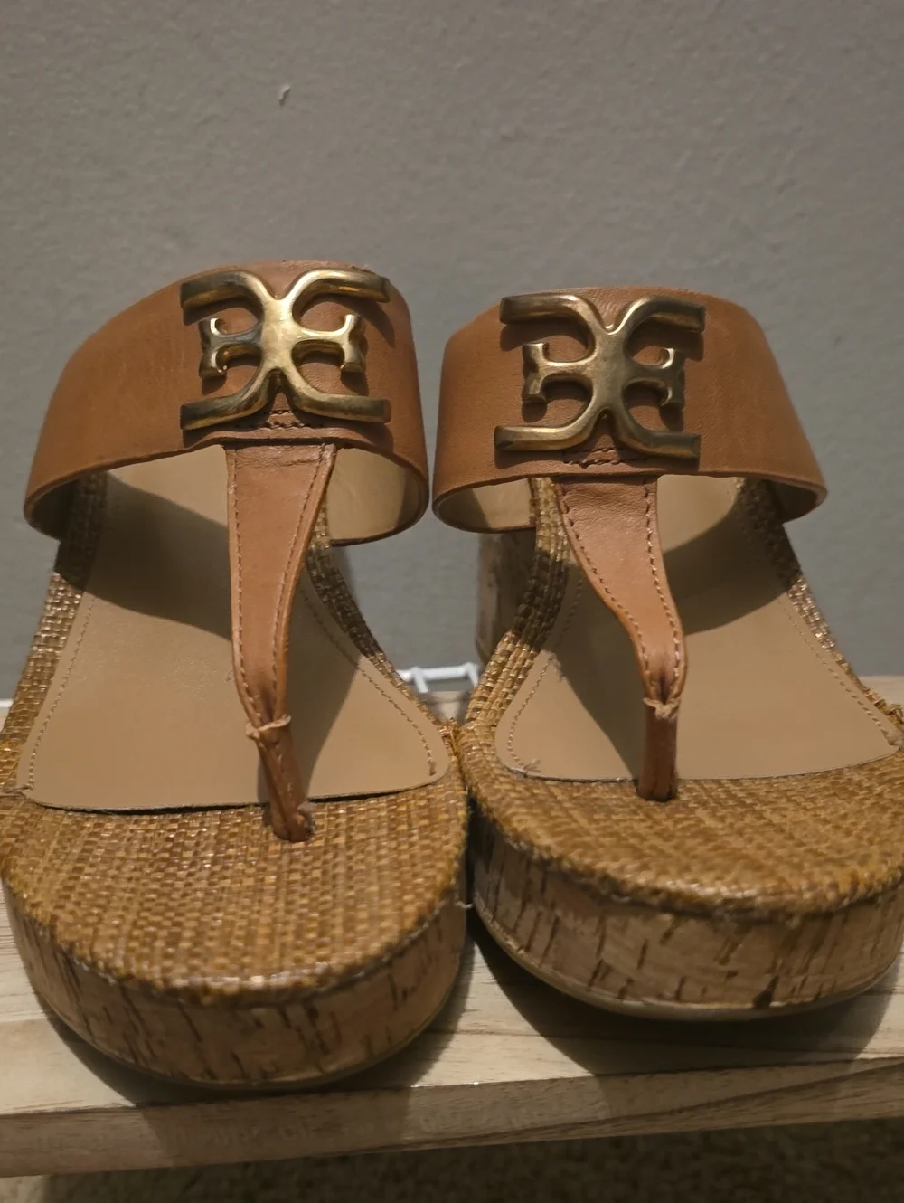 Sam Edelman Yardlie wedge sandals flip flop leather size 8